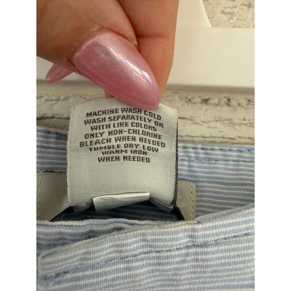 Merona Blue White Seersucker Stripe Skirt Size 8 Cotton Preppy Summer - Picture 6 of 7